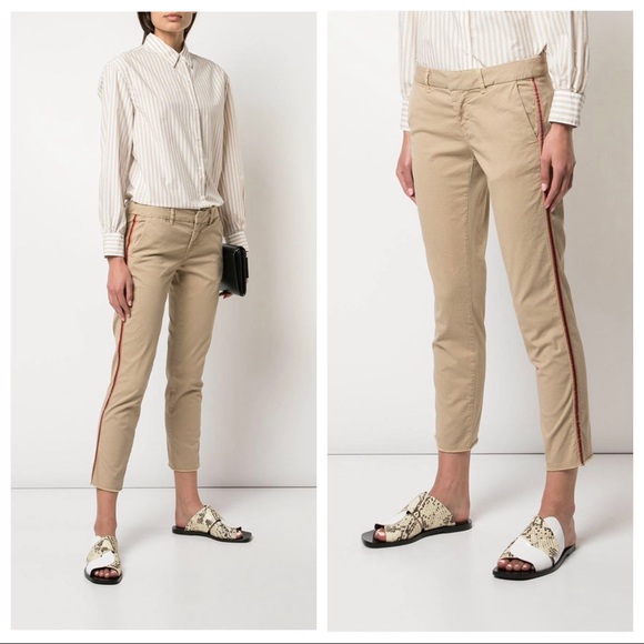 Nili Lotan East Hampton Desert Sand Side Stripe Pants - Picture 2 of 11